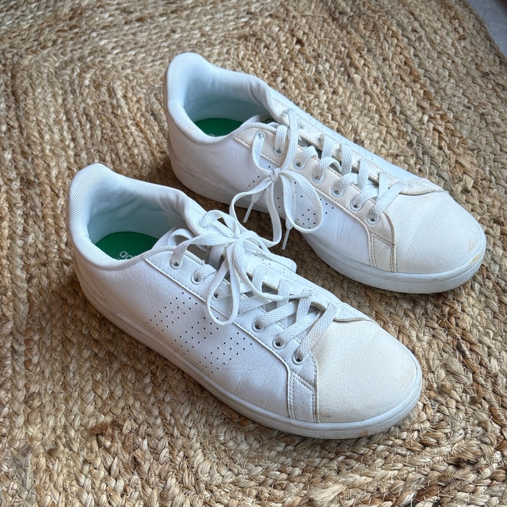 Adidas Neo Cloudfoam White Leather Sneakers